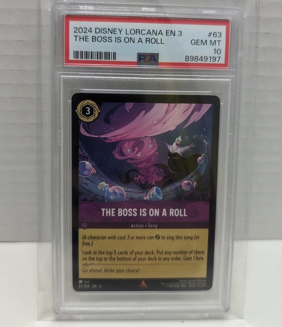 2024 Disney Lorcana EN 3 Into the Inklands the Boss is on a Roll 63 PSA 10 Gem Mint - Etsy 2024 Disney Lorcana EN 3 Into the Inklands the Boss is on a Roll 63 PSA 10 Gem Mint - Etsy