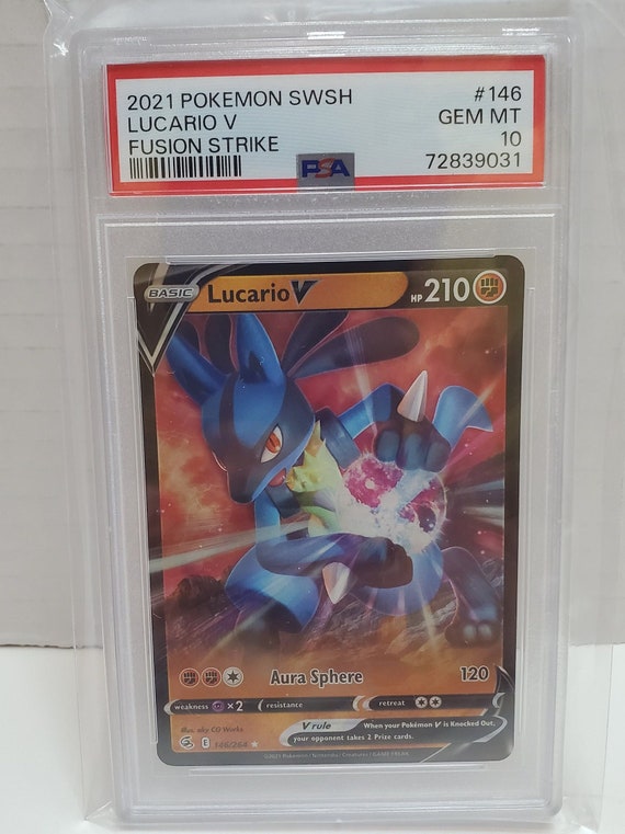 2021 Pokemon Fusion Strike Lucario V 146 PSA 10 Gem Mint - Etsy
