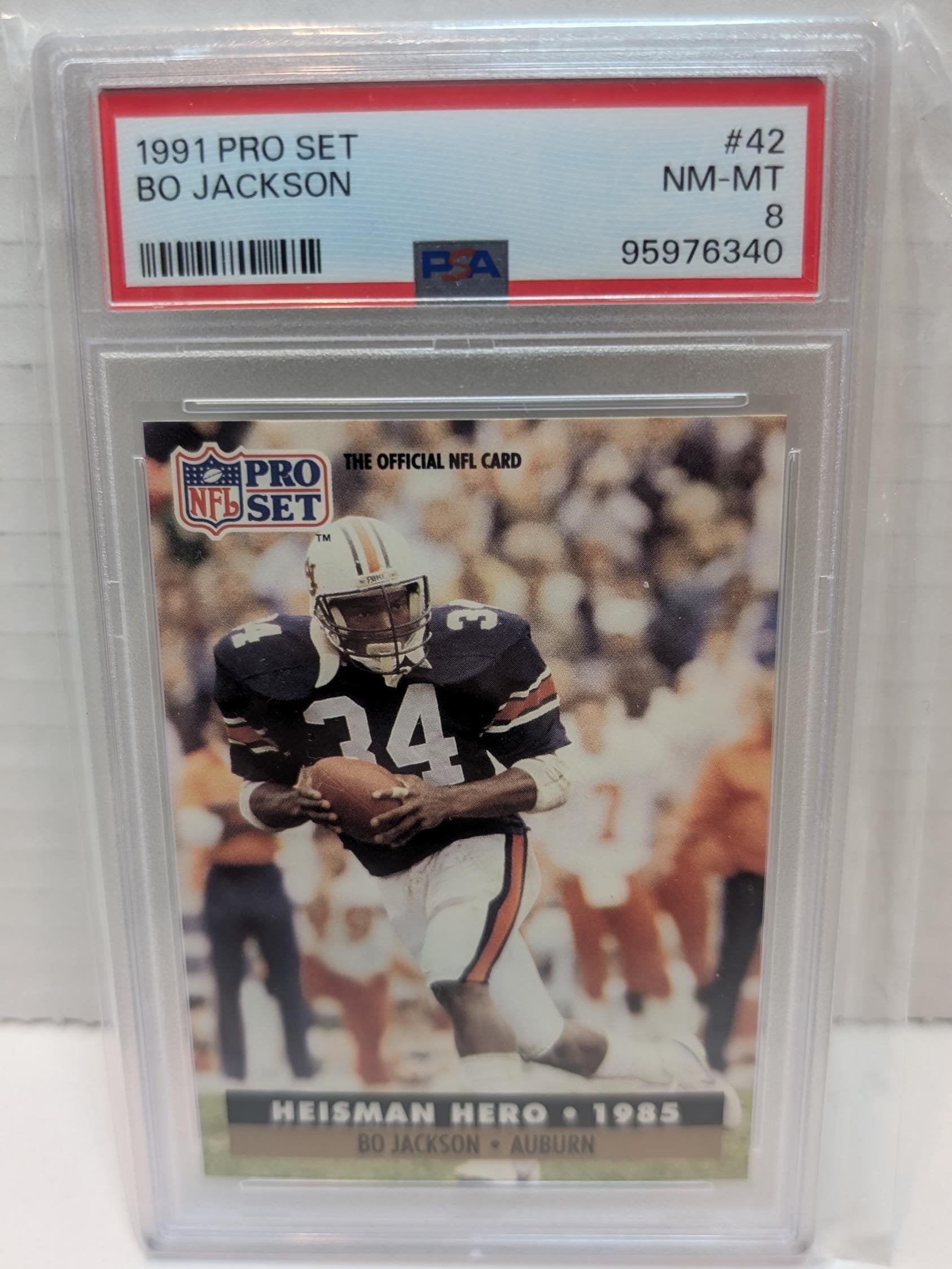 1991 Pro Set Football Bo Jackson #42 - PSA 8 NM to Mint LA Raiders