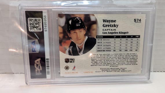 1991/92 Pro Set Hockey - Wayne Gretzky #574 - LA Kings PSA 9 - Etsy
