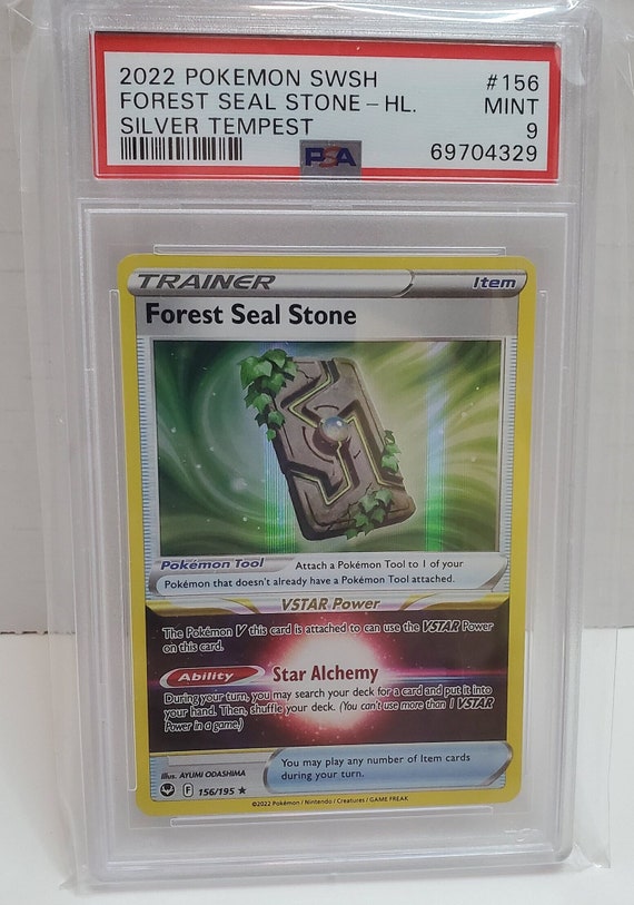 Buy 2022 Pokemon Silver Tempest Forest Seal Stone 156 Holo Rare Card PSA 9  Mint Online in India 