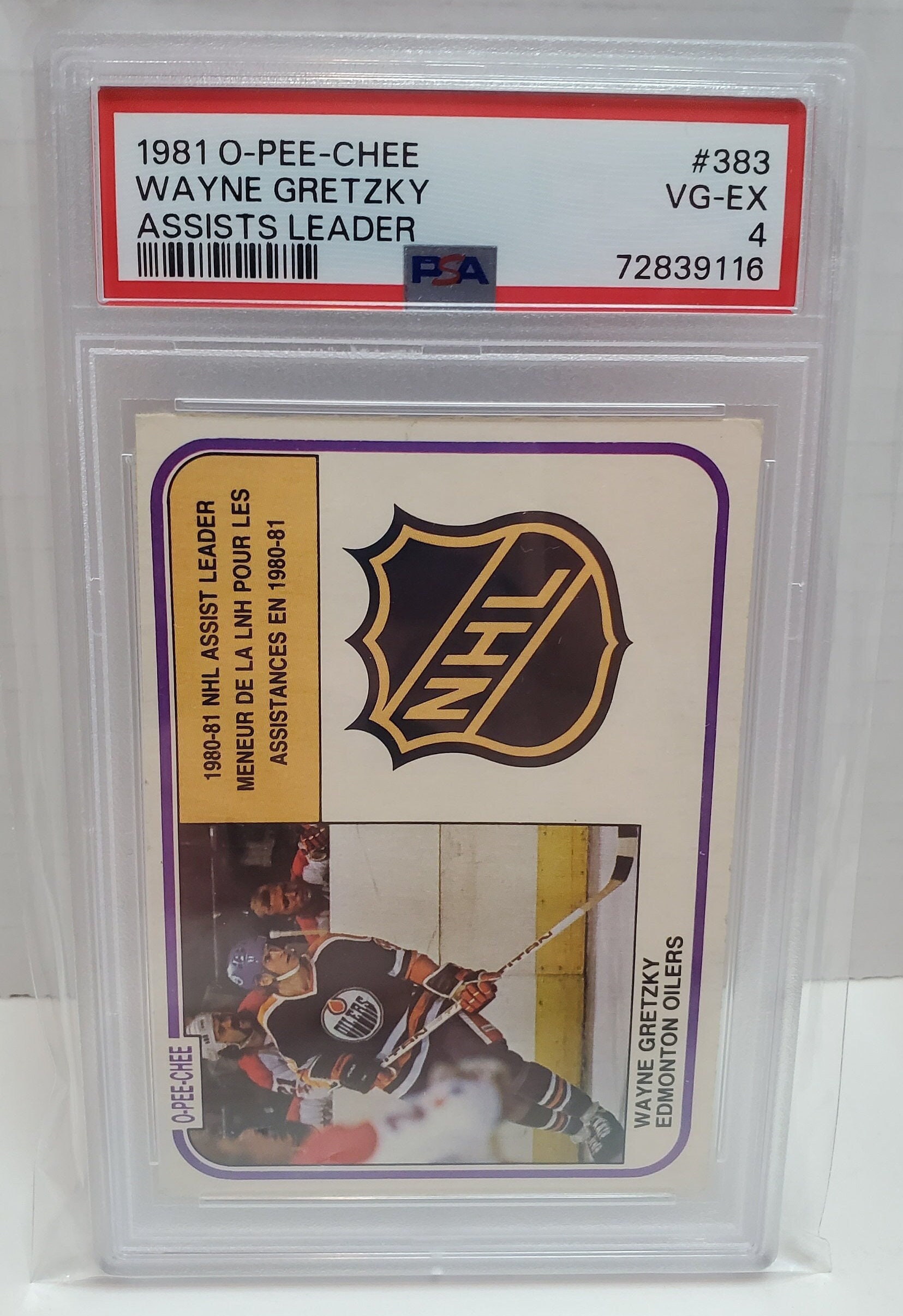 1981/82 O-pee-chee Wayne Gretzk #383 NHL Assist Leader Hockey Card