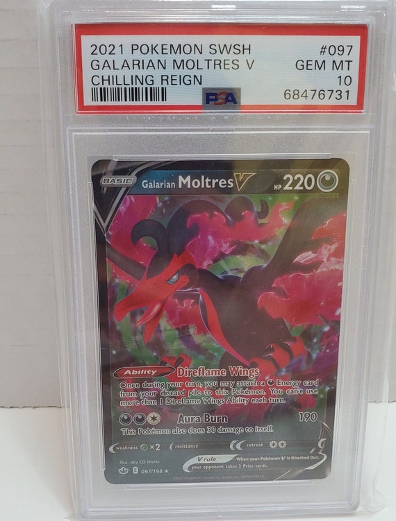 2021 Pokemon Chilling Reign Galarian Moltres V 097 - PSA 10 Gem
