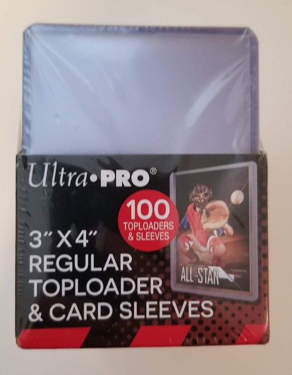 3 x 4 Clear Regular Toploaders and Soft Sleeves Bundle (100ct) for  Standard Size Cards