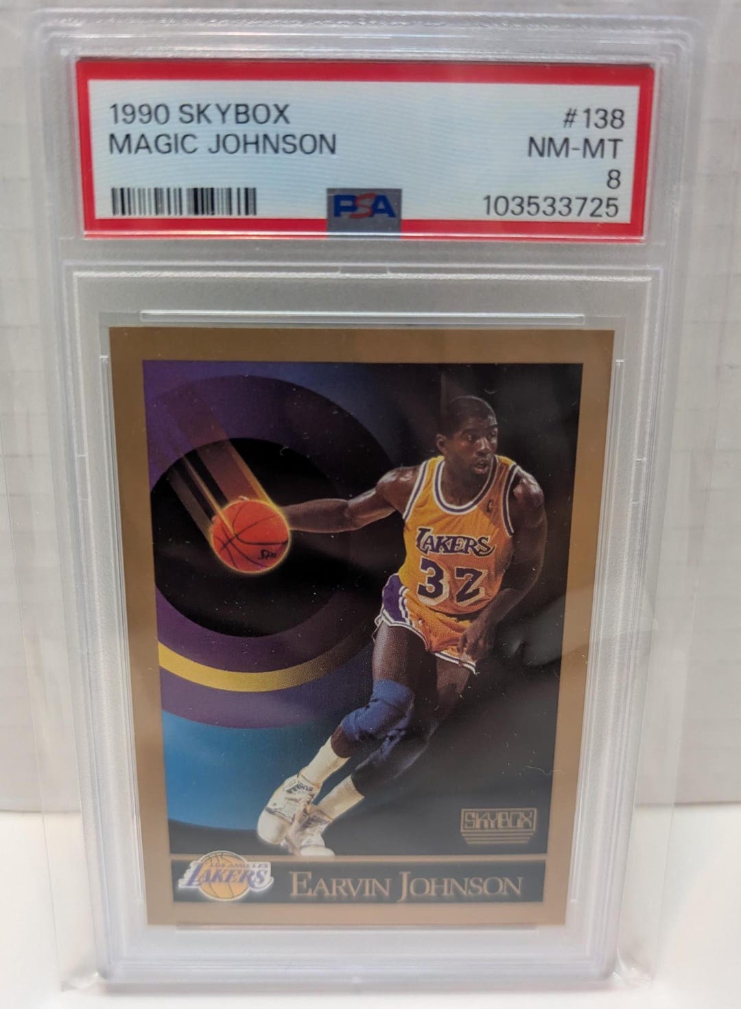 1990 Skybox Basketball Magic Johnson #138 PSA 8 Near Mint LA