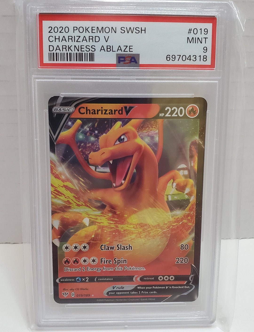 2020 Pokemon Darkness Ablaze Charizard V 019 - PSA 9 - Etsy
