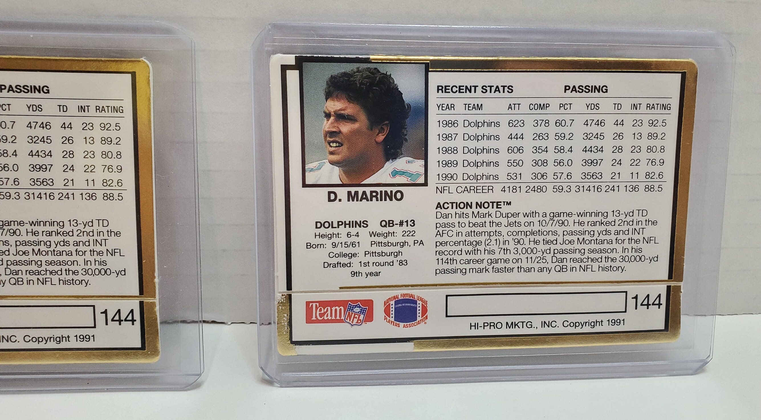 1991 Action Packed Football Dan Marino #144 Card - Missing Gold Foil  Misprint Error Card Miami Dolphins Hall of Fame - Etsy, image size:2670x1474