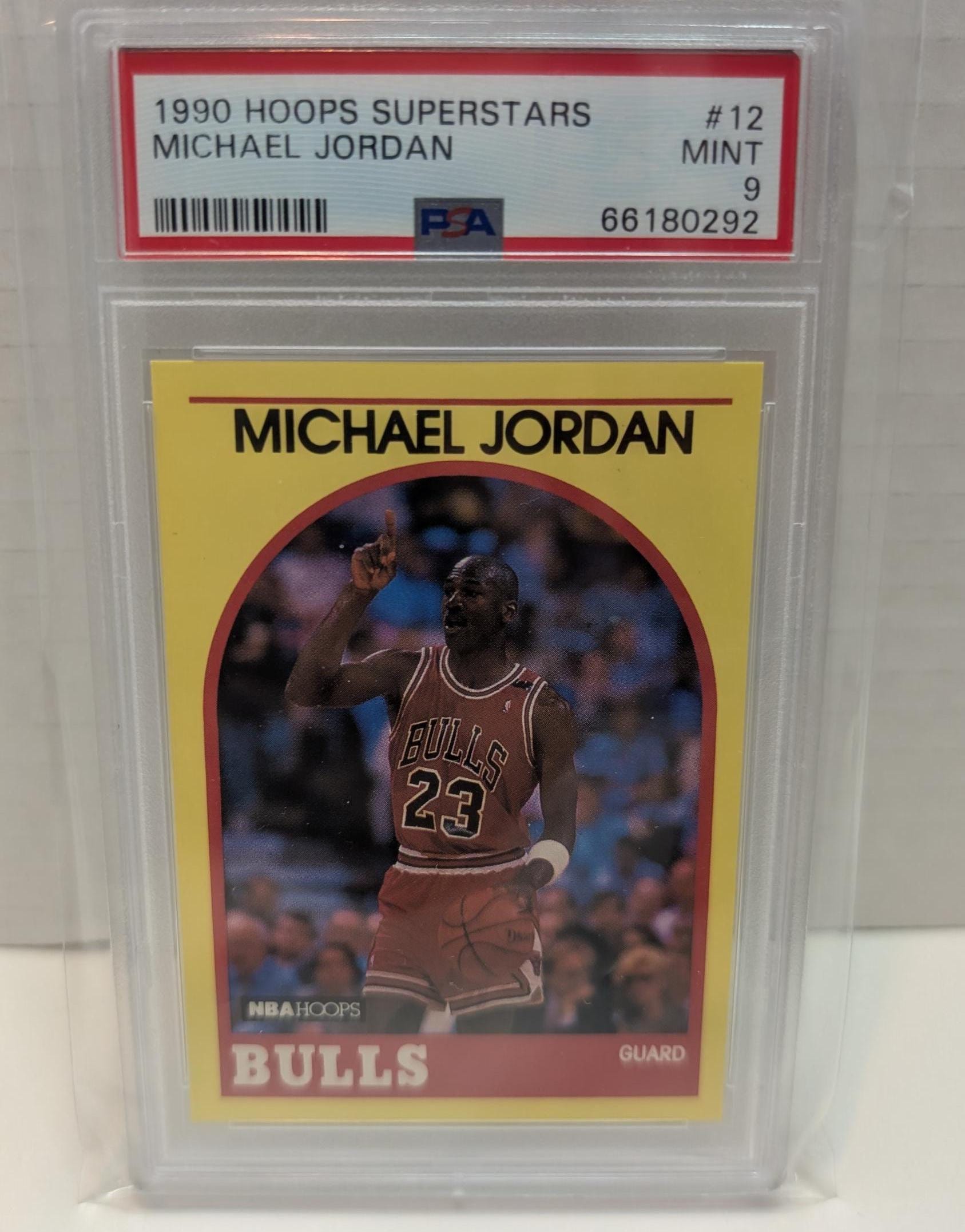 1990 Hoops Basketball Superstars #12 Michael Jordan Yellow Border