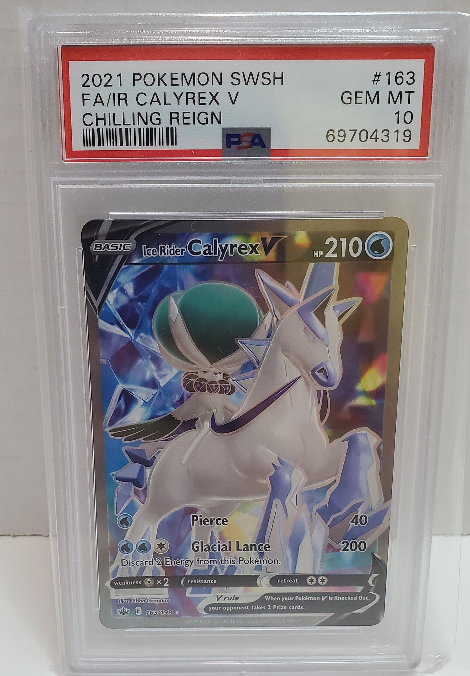 2021 Pokemon Chilling Reign Ice Rider Calyrex V 045 - PSA 10 Gem