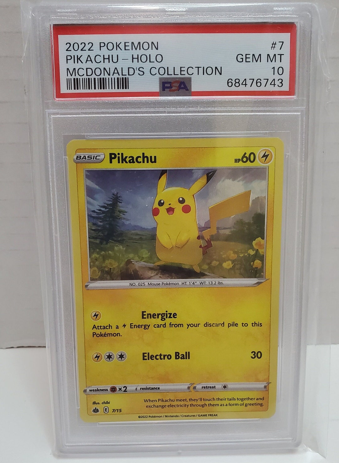 Pikachu McDonalds Happy Meal Holo Foil Promo 2022 Pokemon TCG Card 7/15 🔥