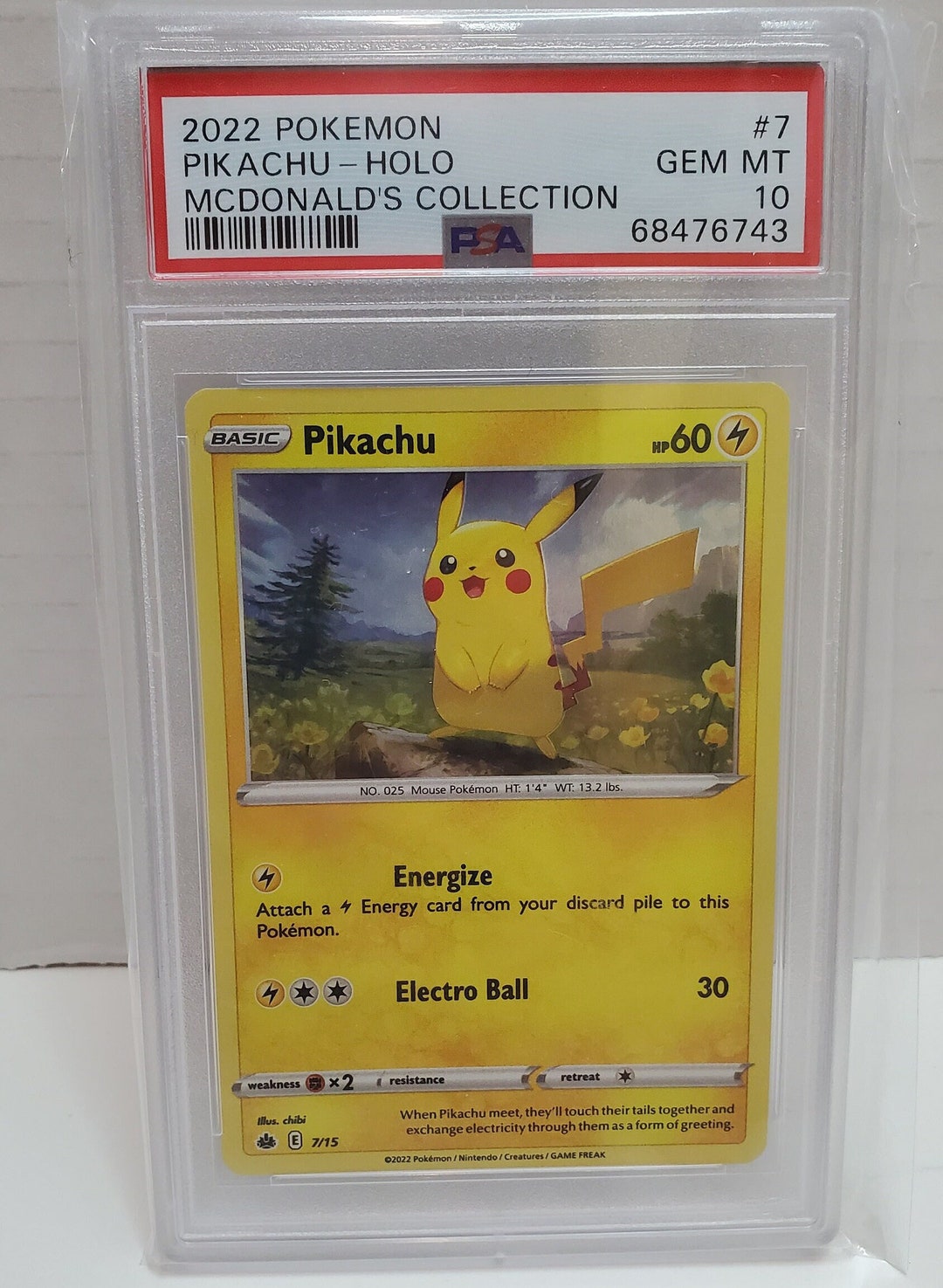 2025 Pokemon Mcdonalds Match Battle Pikachu Holo Foil Card 7/15 PSA 10