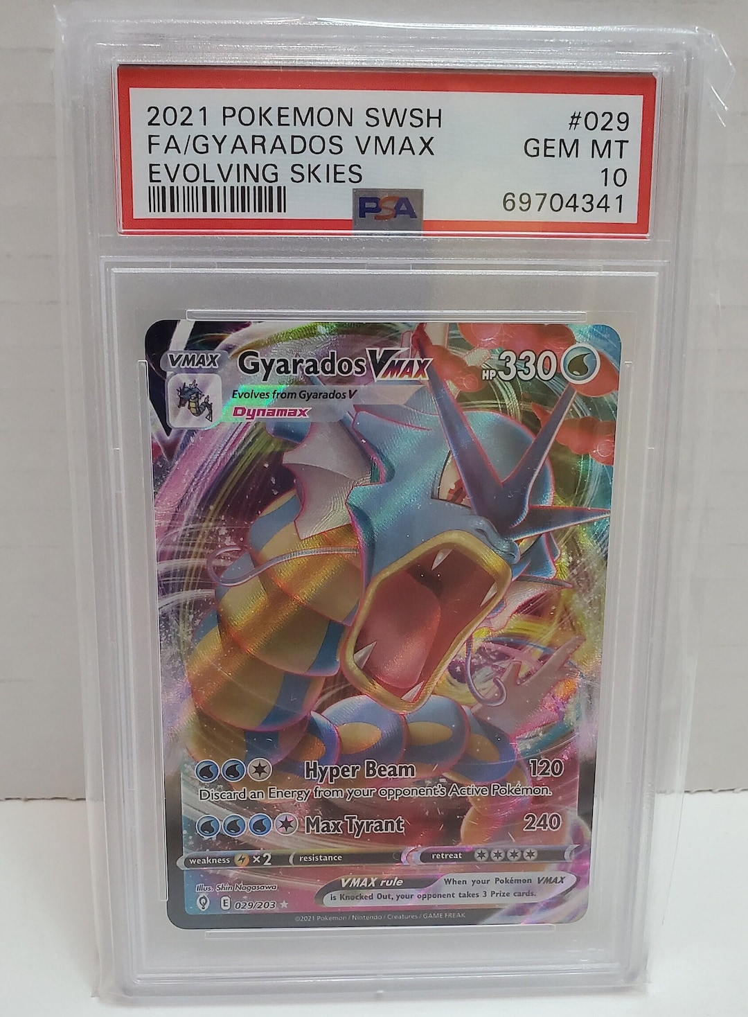 2021 Pokemon Evolving Skies Full Art Gyarados VMAX #29 - PSA