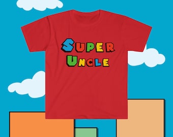 Super Uncle T-shirt, Mario Movie Tshirt, Mario Geburtstag, Mario und Luigi Movie, Lustiges Gamer T-Shirt, Neuer Onkel Gamer Geschenk, Gefördert zum Onkel