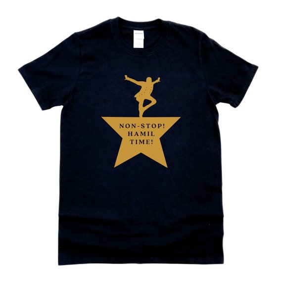 Alexander Hamilton T-Shirt With Gold Silhouette And Quote Alexander Hamilton T-Shirt With Gold Silhouette And Quote