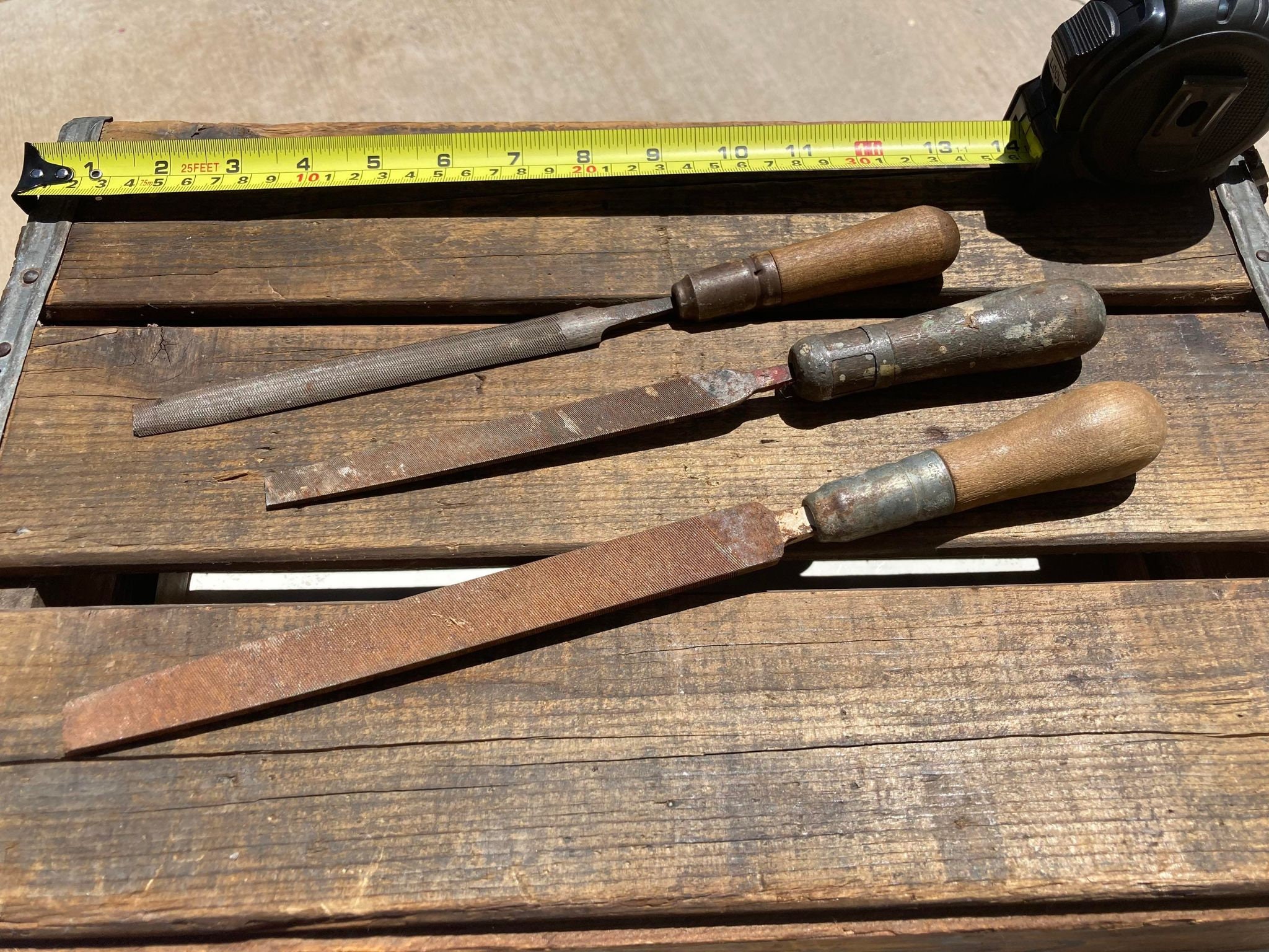 Vintage Hand Tools Set of 3 Files With Wooden Handles Made in Etsy
