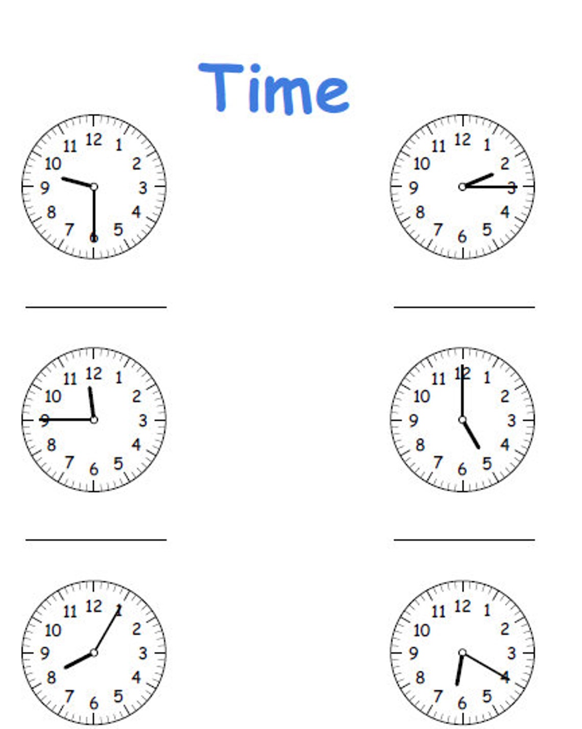 Tell the Time Exercise Clock Hands 5 Min Steps Children Etsy