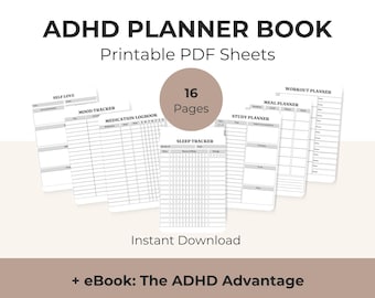 ADHD Planner Printable PDF: Trackers, Checklists and eBook