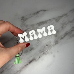 Llavero acrílico retro de mamá: perfecto para el Día de la Madre o Navidad.