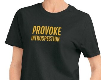 100% Vegan Unisex 'PROVOCEER INTROSPECTIE'Rocker T-Shirt