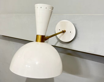 Wall Sconce Wall Light Mid Century Modern Italian Inspired Design Hand Made Vanity Light Light Cookies Dual Bulb Raw Brass