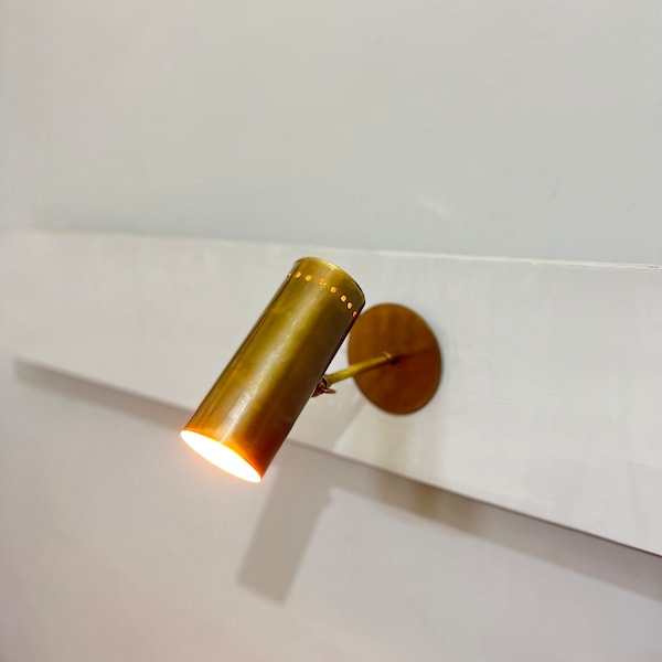 1 Light Wall Sconce - Focus Light Adjustable Light - Antique Brass - Mid century Modern Wall Lamp