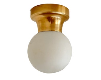 1 Light Solid Brass Casted Mid century Ceiling Light Raw Brass  Vintage Style Sputnik Chandelier Ceiling Fixture Light