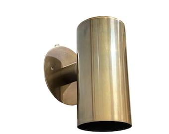 Wall Sconce Cylinder Shape Light Single Light Full Antique Raw Brass Italian Mid Century Lamp STILNOVO Style , Handmade Out/Indoor Sconce