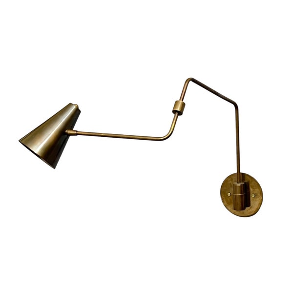 1 Light Brass Shades Curved Arm Handmade Vintage Wall Mid Century Antique Brass Sputnik chandelier light Fixture
