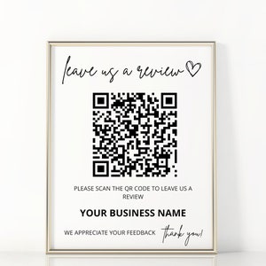 Editable Leave Us A Review Template, Social Media QR Code Sign Template, Connect With Us Template, Social Media Sign, Business Review Sign