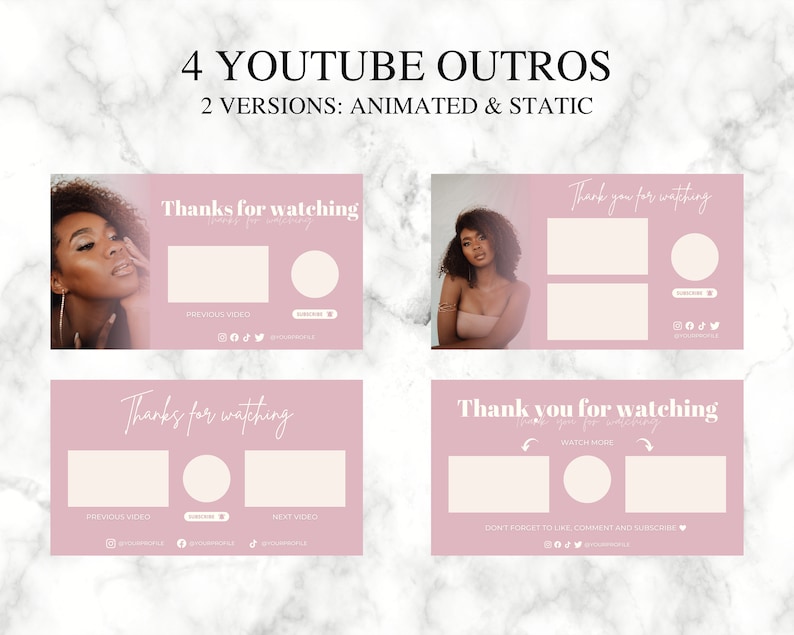 Youtube Branding Kit, Editable Youtube Banner, Intro, Outro, End Screen ...