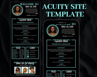 Neon Acuity Scheduling Template, DIY Booking Site Template, Acuity Site, Acuity Design, Lash Tech, Hair Stylist, Makeup Artist