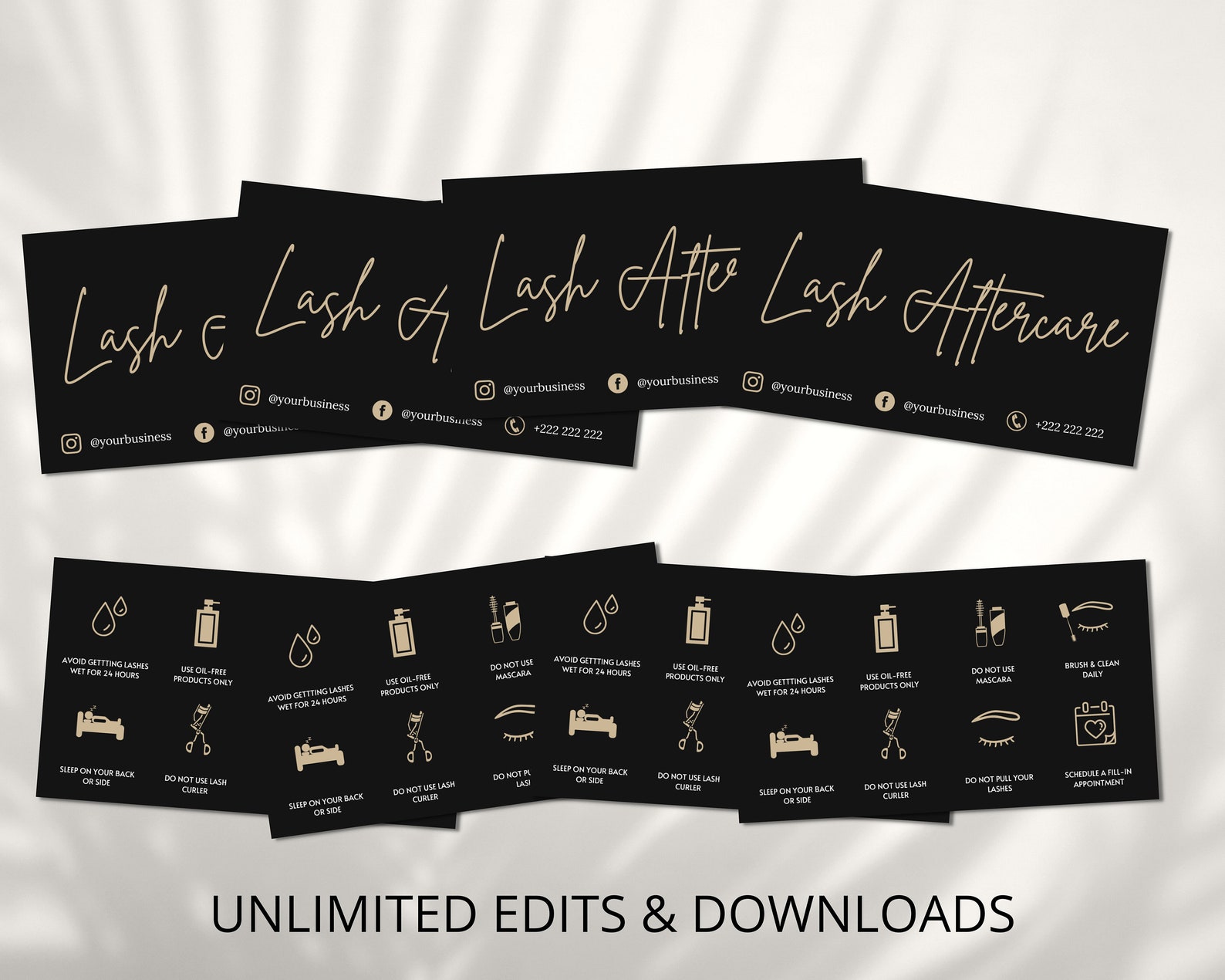 Lash Aftercare Card Template Printable Eyelash Care Cards - Etsy