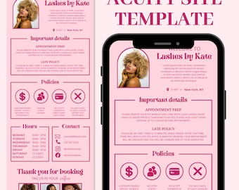 Acuity Scheduling Template, DIY Booking Site Template, Acuity Design, Lash Tech Acuity, Hair Stylist Acuity, MUA Acuity, Lash Tech Website