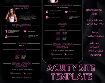 DIY Acuity Scheduling Template, Acuity Booking Website, Squarespace Scheduling, Lash Tech, Hair Stylist, Makeup