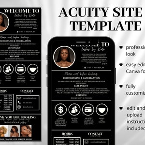 Acuity Planning Template, Acuity Booking Site, DIY Acuity Design, Lash Tech, Haarstylist, Nail Tech, Wax, Body Sculpting, Visagist
