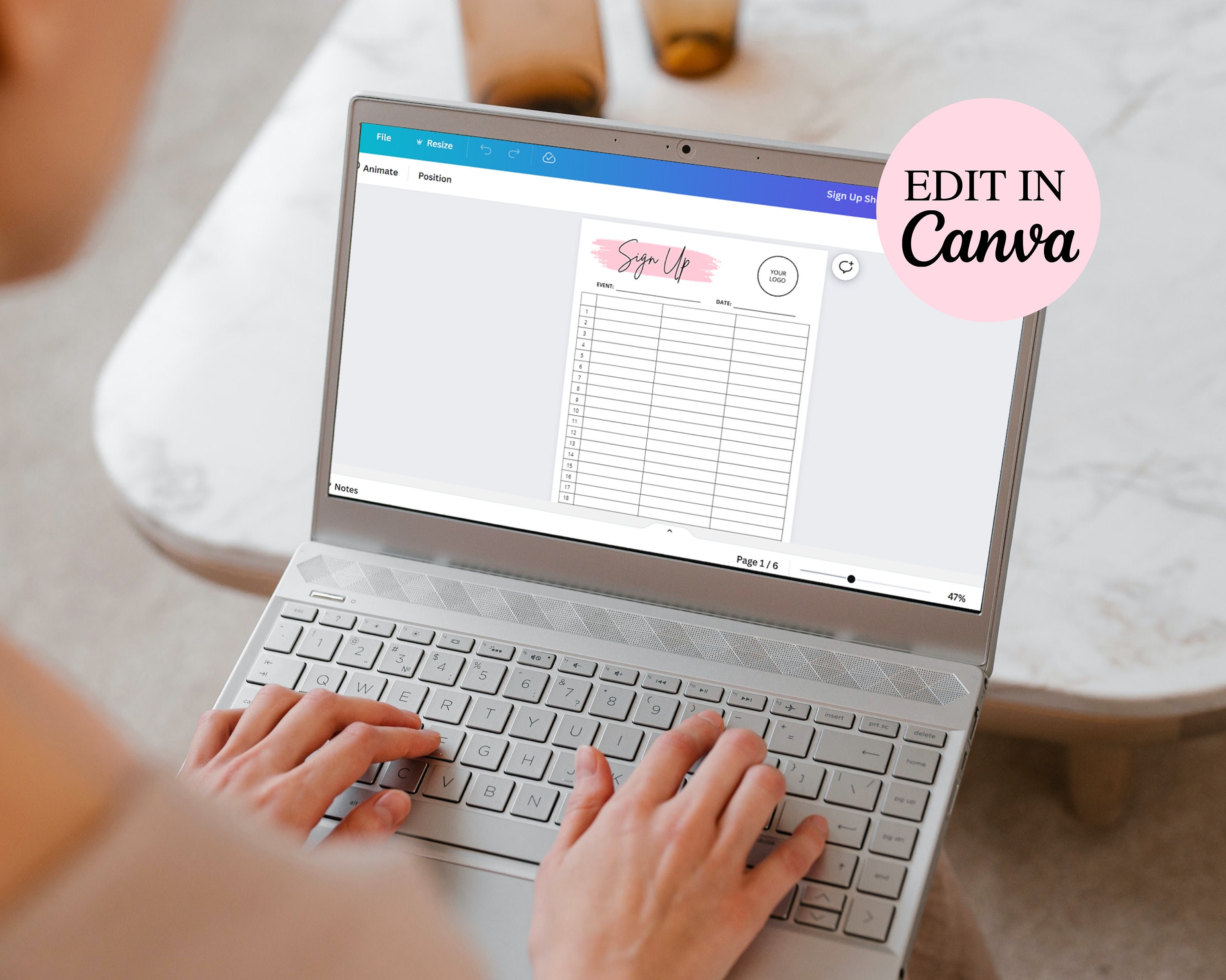 Editable Sign up Sheet Template, Printable Sign up Template, Sign up ...