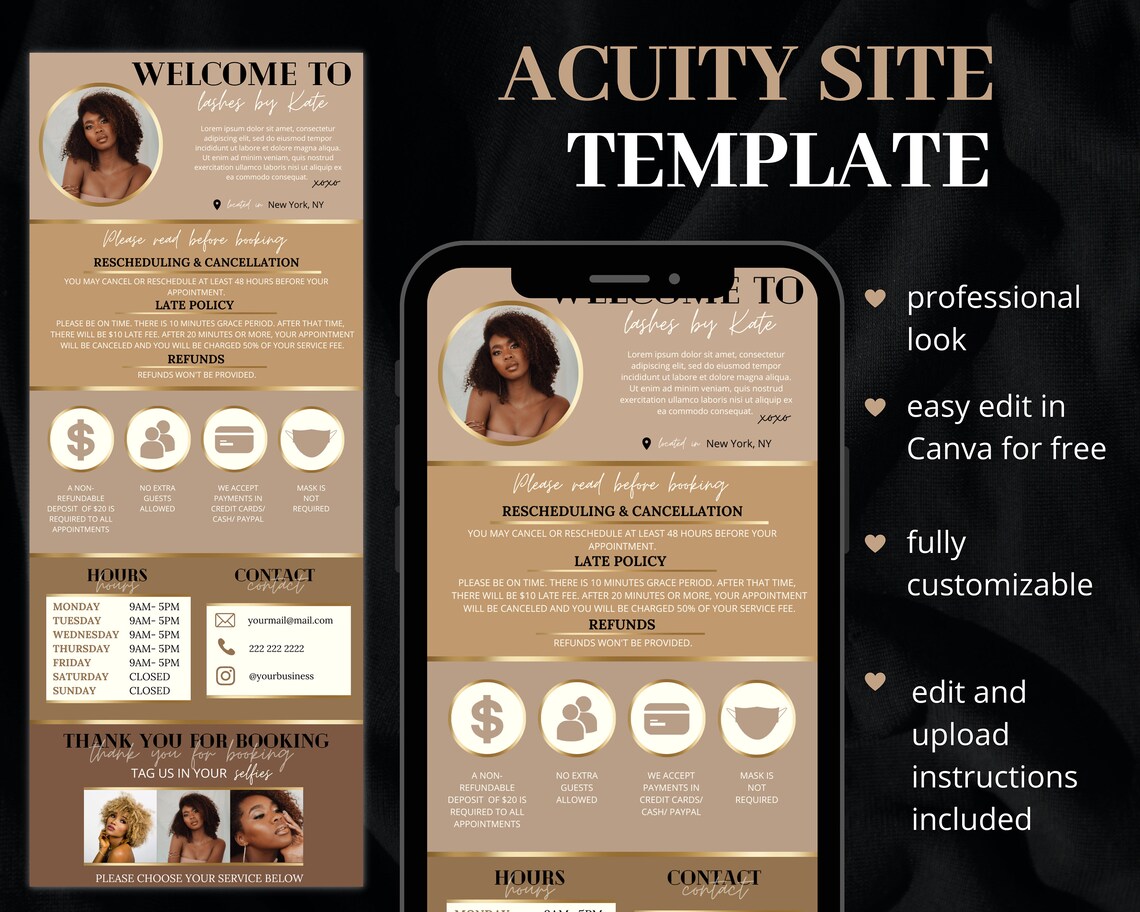 Acuity Scheduling Template DIY Booking Site Template Acuity Etsy