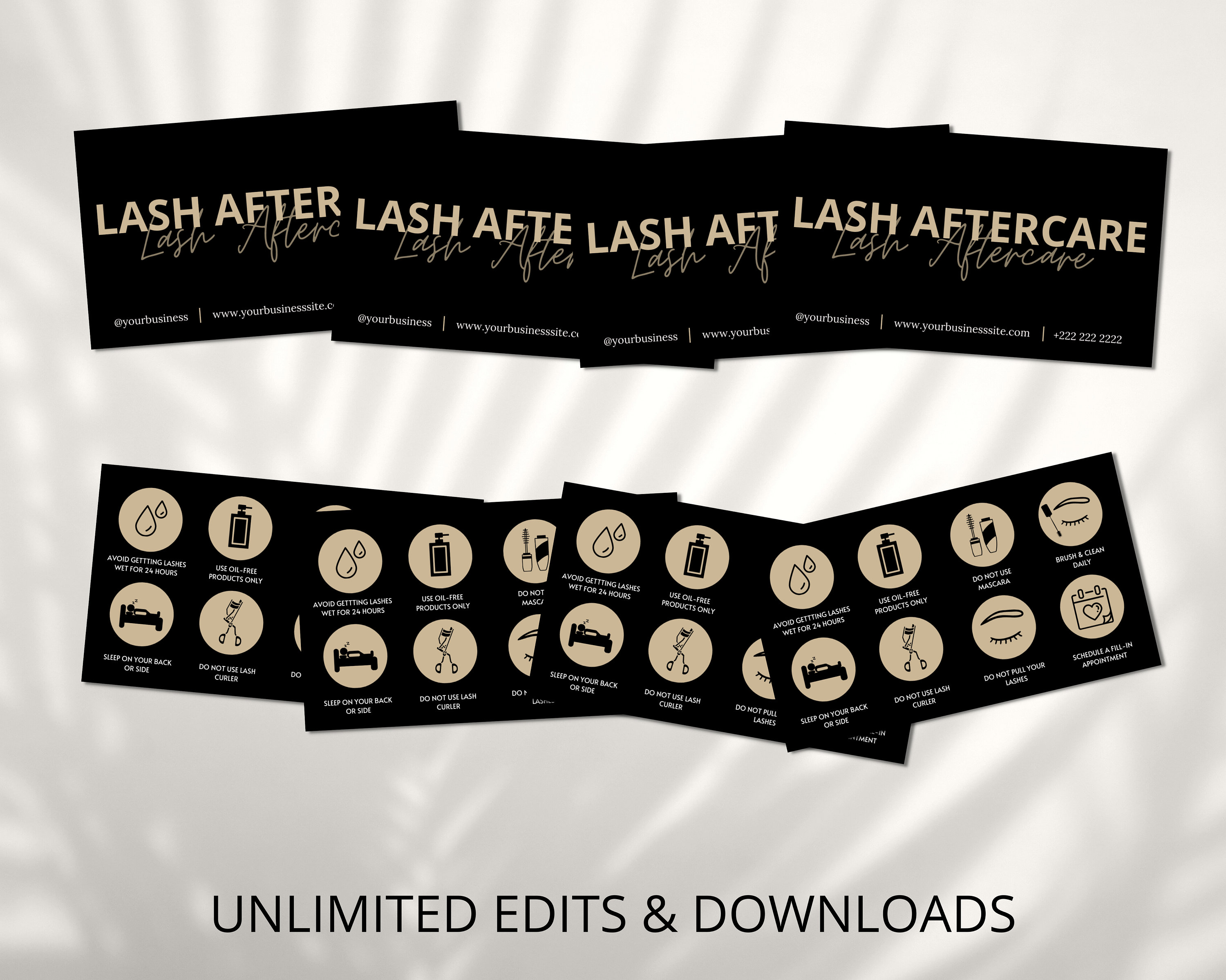 Lash Aftercare Card Template Printable Eyelash Care Cards - Etsy Australia