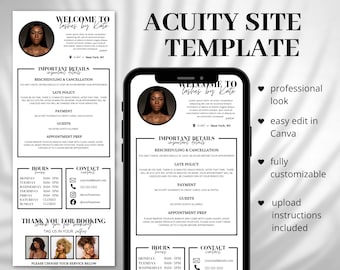 White Acuity Scheduling Template, DIY Booking Site Template, Acuity Website Design, Lash Tech Acuity, Hair Stylist Acuity, Lash Tech Booking