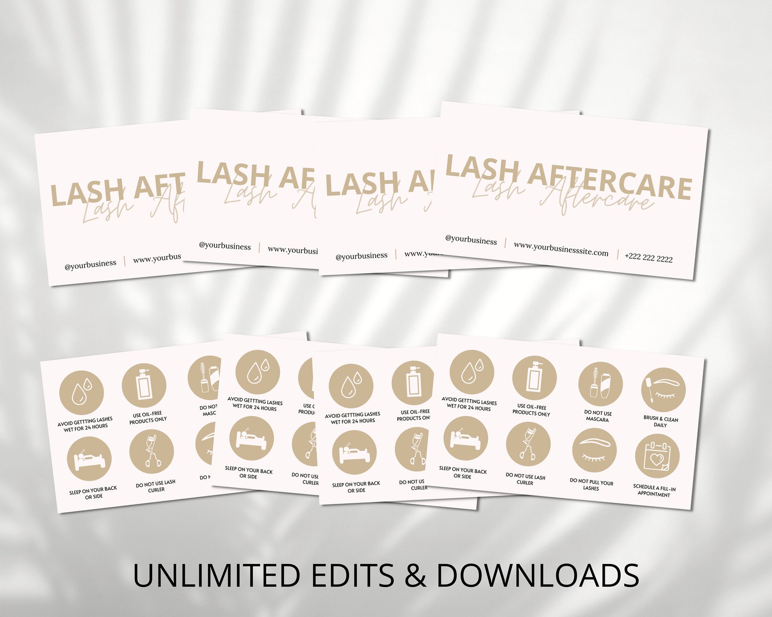 Lash Aftercare Card Template Printable Eyelash Care Cards - Etsy