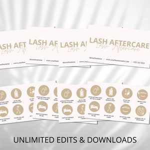 Lash Aftercare Card Template Printable Eyelash Care Cards - Etsy