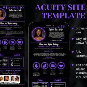 Neon Acuity Scheduling Template, DIY Booking Site Template, Acuity Site, Acuity Design, Lash Tech, Hair Stylist, Wax, Makeup Artist