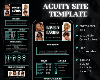 Neon Acuity Scheduling Template, Acuity Booking Site, DIY Acuity Design, Lash Tech, Hair Stylist, Nail Tech, Esthetician, Wax, Makeup Artist