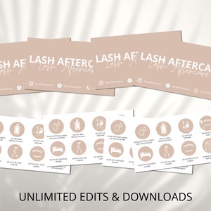 Lash Aftercare Card Template Printable Eyelash Care Cards - Etsy