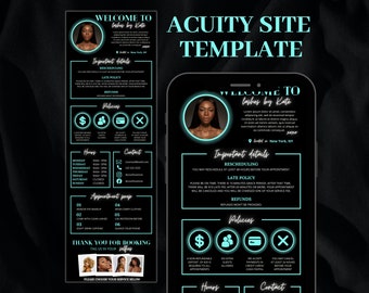 Neon Acuity Scheduling Template, DIY Acuity Booking Site Template, Acuity Site Design, Hair Stylist, Makeup Artist, Lash Tech Website