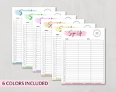 Editable Sign Up Sheet Template, Printable Sign Up Template, Sign Up Form, Event Sign Up Sheet, Sign Up List, Party Sign Up, Canva Template