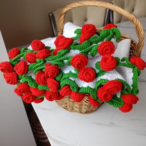 Rose Bouquet Blanket | Perfect for Valentine&#39;s Day or Wedding Gift |Unique Gift for | Spring Gift