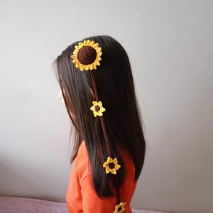 Sunflower Hairclip | Sunflower Crochet Hair Clip | Handmade Hair Accessory | Summer Floral Hair Pin | Boho Flower Hair Tie | Gift for Her
