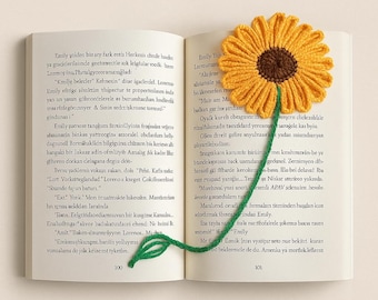 Handmade Crochet Flower Bookmark: Sunflower & Daisy - Book Lover Gift