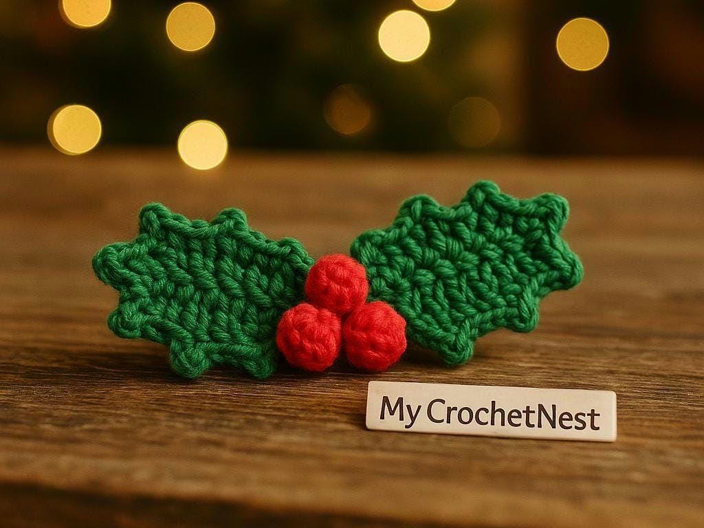 32 Monstera Crochet Patterns for Tropical Leaves, Wall Hangings, and Potted Plants 24 Crochet Holly Berry Pattern